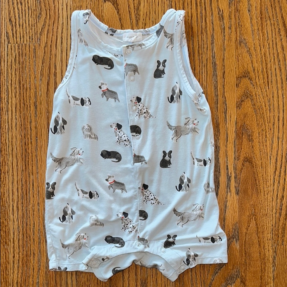Angel Dear Blue Dog Print One Piece